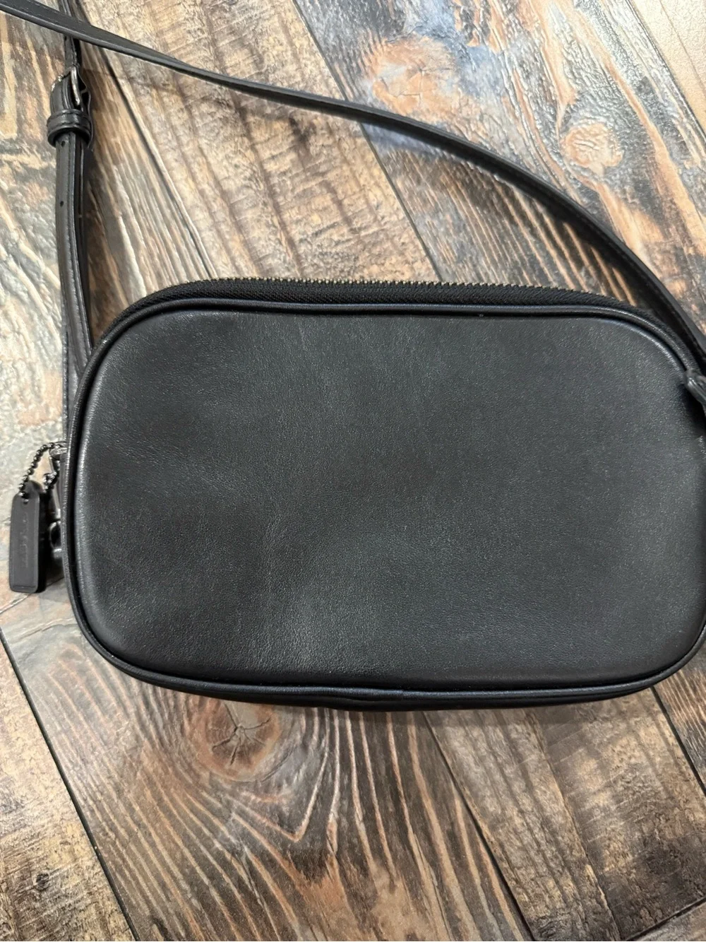 Coach Black Leather Crossbody with Multicolor Butterfly Appliqués